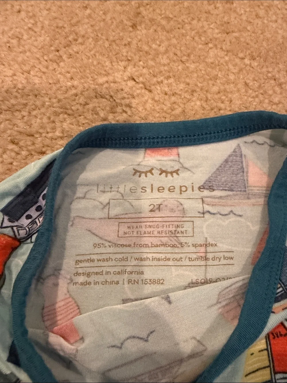Little Sleepies Light Blue Nautical Sailboat Pajama Set